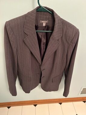 Apt. 9 Women's Grey Pinstriped Blazer